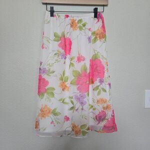 Vintage 90s Floral Midi Slip Skirt size small